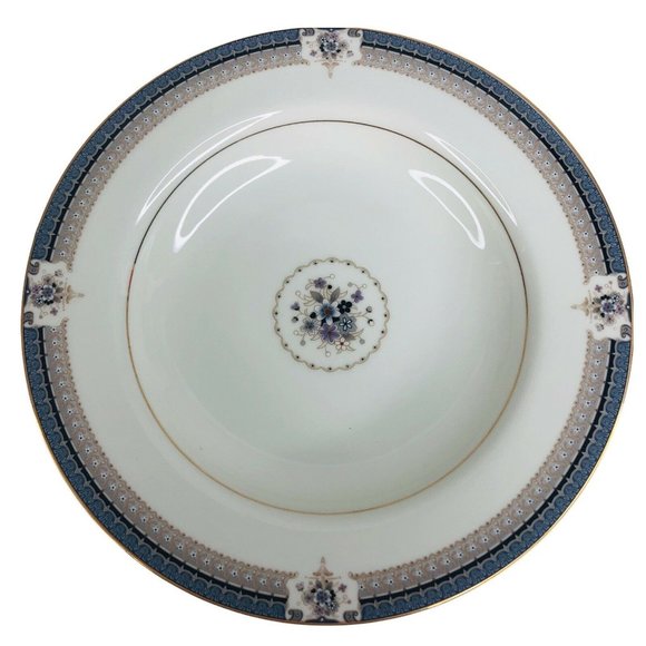 5 Mikasa Grande Ivory Tropez Rim Soup Bowls L5504 Japan 8 1/2” VTG Gray Floral - Picture 11 of 12